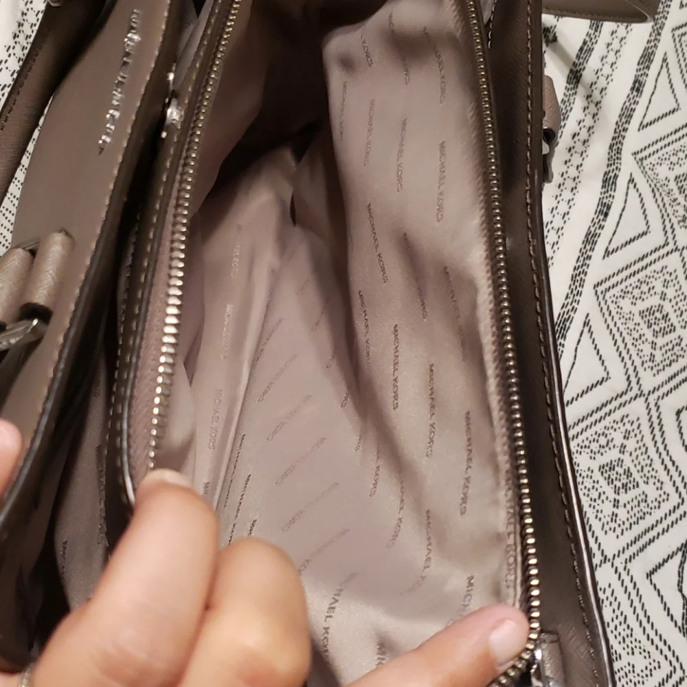 Michael Kors Brown Satchel with Silver Hardware